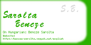 sarolta bencze business card